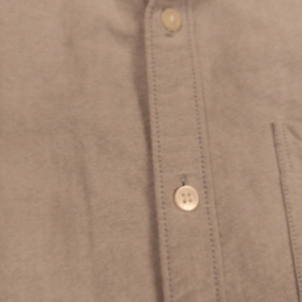 American Eagle Seriously Soft Short Sleeve Button Down Shirt Gray Mens Large L - Picture 3 of 5